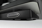 IsoAcoustics zaZen I studio monitor stands showing sleek black design and adjustable platform for optimal speaker placement.