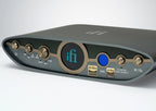 iFi Audio Zen Blue 3 music streamer with sleek black design and front display, showcasing high-quality audio streaming features.