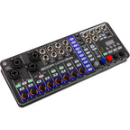 Zoom LiveTrak L6max digital mixer, front view.