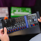 Zoom LiveTrak L6max digital mixer, detail view.