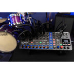 Zoom LiveTrak L6max digital mixer, detail view.