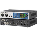 RME Fireface UCX II audio interface with multiple input and output ports, compact design, and professional audio connectivity.