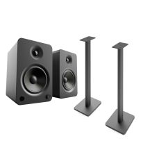 Kanto YU4 (Black) + 32" Speaker Stands (Black, Pair) Bundle